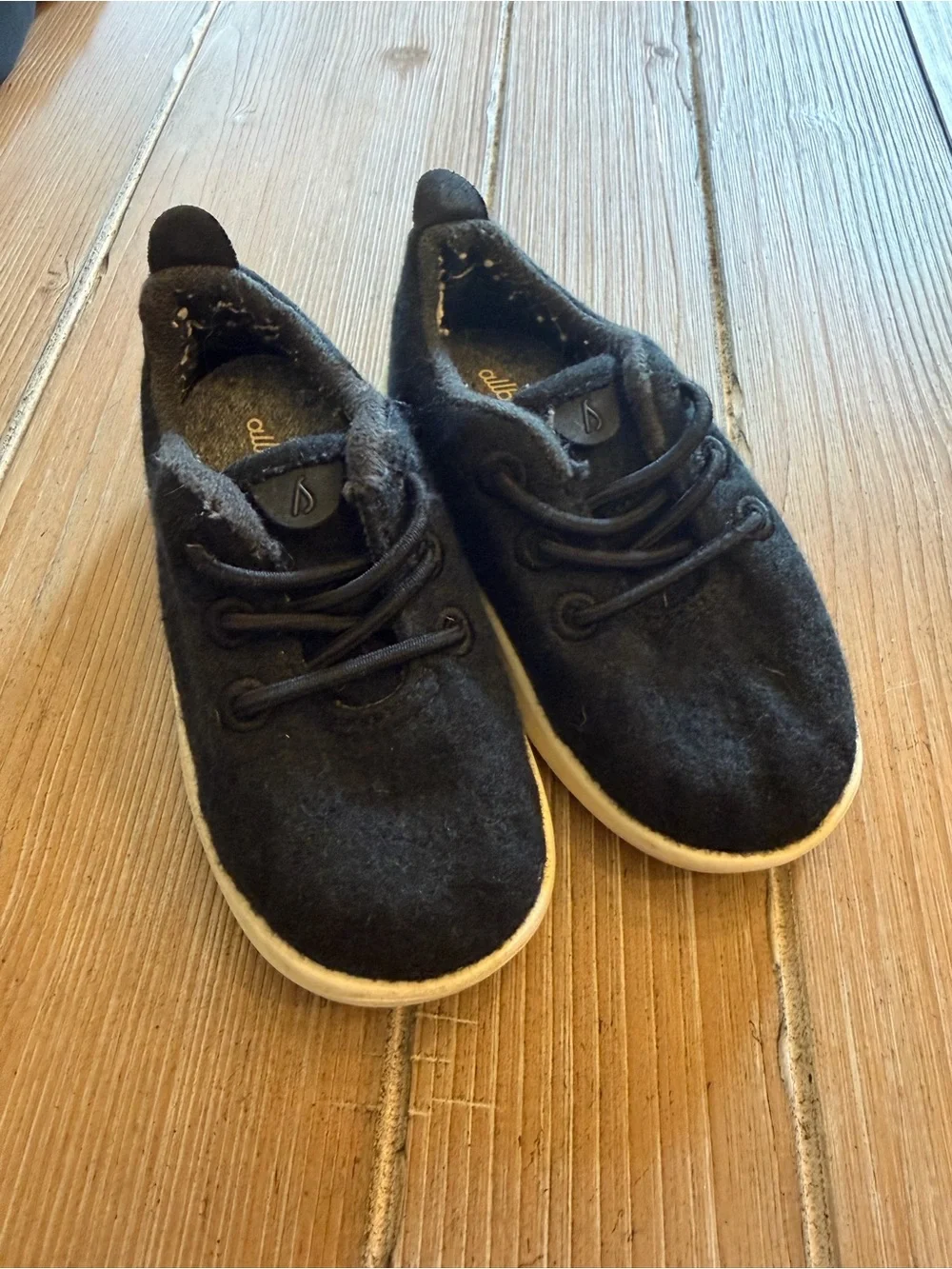allbirds Kids Black Wool Slip-On Sneakers with White Soles
